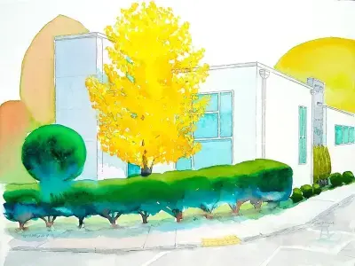 Watercolor painting by Adam Sprague.