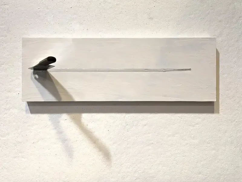 Cleave, 2023, mixed media, 36 x 12 inches, by Adam Sprague.