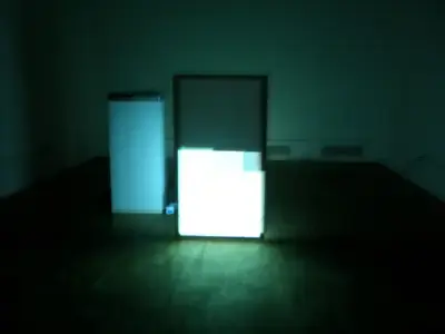 Creation/Destruction, a video sculpture installation using projection.