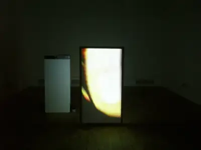 Creation/Destruction, a video sculpture installation using projection.