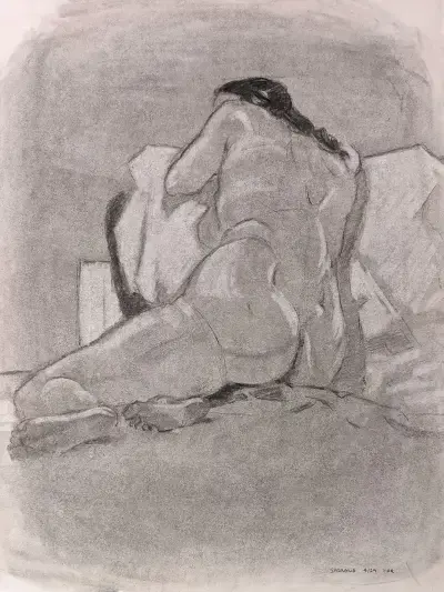 Female figure in charcoal by Adam Sprague.