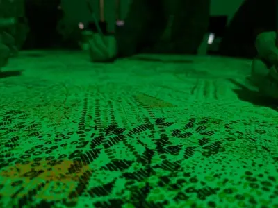 Process photo from the F O O L drawing marathon.