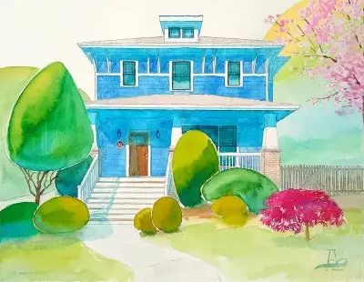 House watercolor by Adam Sprague.