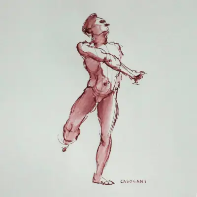 Ink figure study after Casolani.