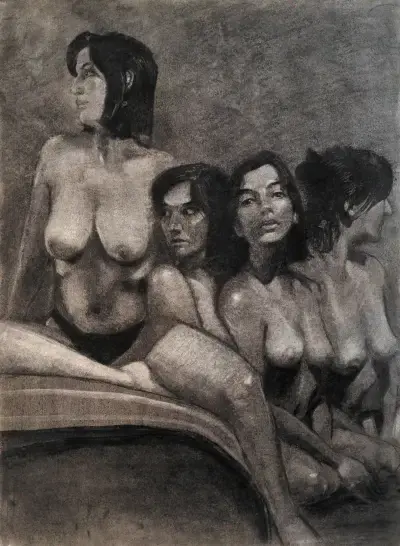 Figure in charcoal by Adam Sprague.