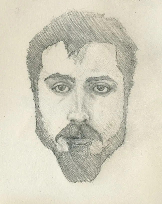 An early self portrait in pencil
